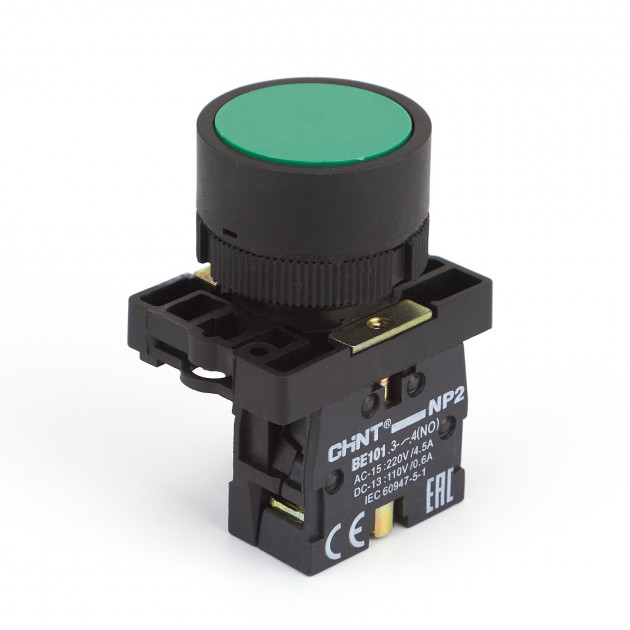 Кнопка управления NP2-EA31 без подсветки зеленая 1НО, IP40 (R) (CHINT)