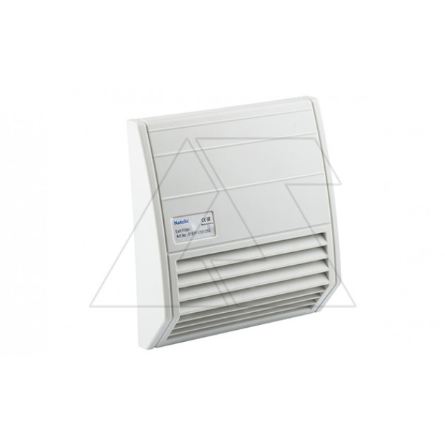 Фильтр-решетка EFF c решеткой снизу, габариты 170x157x40мм, вырез 125x125мм, степень фильтрации 94%, IP55, RAL7035