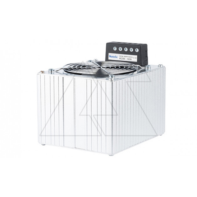 Нагреватель APH 1500W полупроводниковый в алюм. корпусе с вентилятором и термостатом, 230VAC, винт. клемма, на дин-рейку