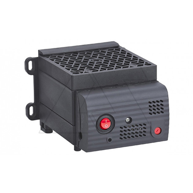 Нагреватель PPH 1000W полупроводниковый в пластик. корпусе с вентилятором, выкл. и термостатом, 230VAC, винт. клемма, на дин-рейку/панель