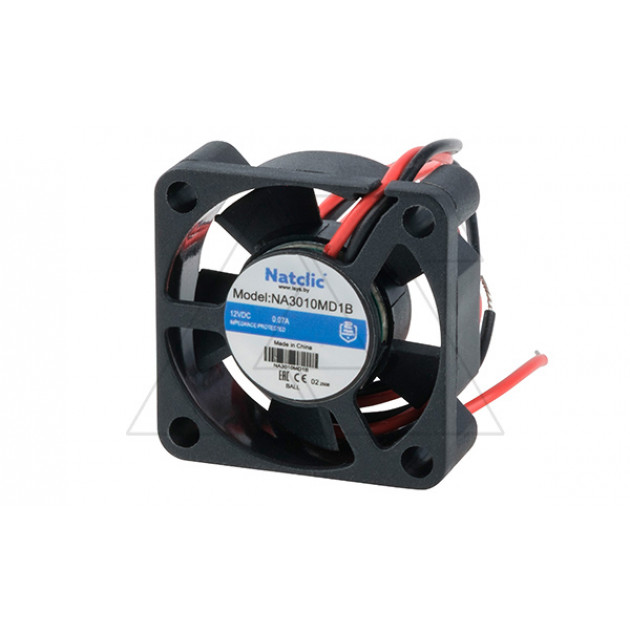 Вентилятор осевой NA, 30x30x10мм, 12VDC, 3,6м3/ч, 0,84Вт, 7500об/мин, 29дБА, подшипник качения