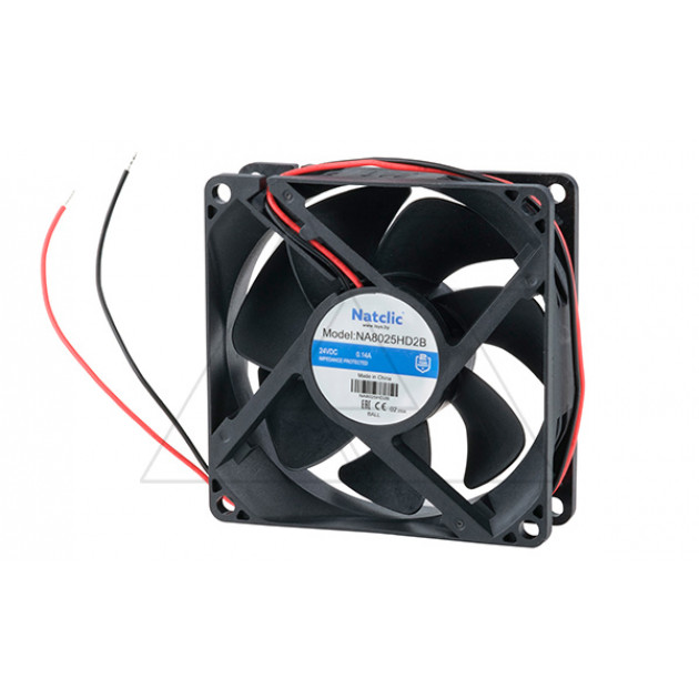 Вентилятор осевой NA, 80x80x25мм, 24VDC, 71,4м3/ч, 3,36Вт, 3600об/мин, 36дБА, подшипник качения