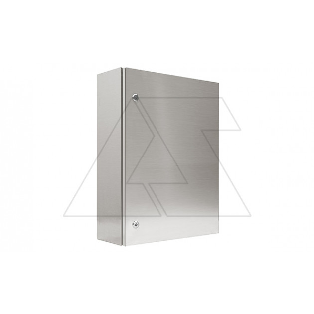 Щит ECOR моноблочный 800x600x200мм (ВxШxГ) из нерж. стали навесной с монт. панелью однодверный, 2 язычковых замка, дно глухое, IP66