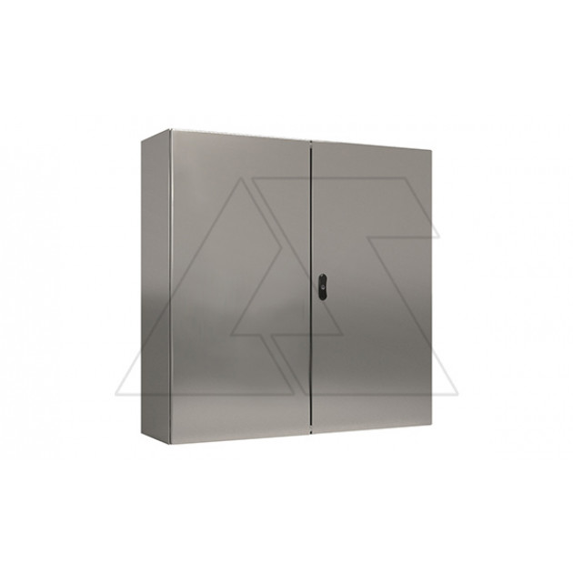 Щит ECOR моноблочный 1200x1200x300мм (ВxШxГ) из нерж. стали навесной с монт. панелью двудверный, ригельный замок, дно глухое, IP55