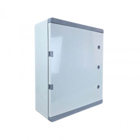 Пластиковый корпус 500х400х240 (ВхШхГ) серая дверь, с монтажной платой, Design Pro Series IP67
