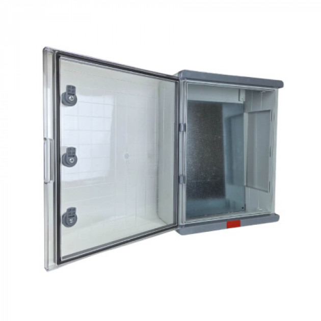 Пластиковый корпус 500х400х180 (ВхШхГ) прозрачная дверь, с монтажной платой, Design Pro Series IP67