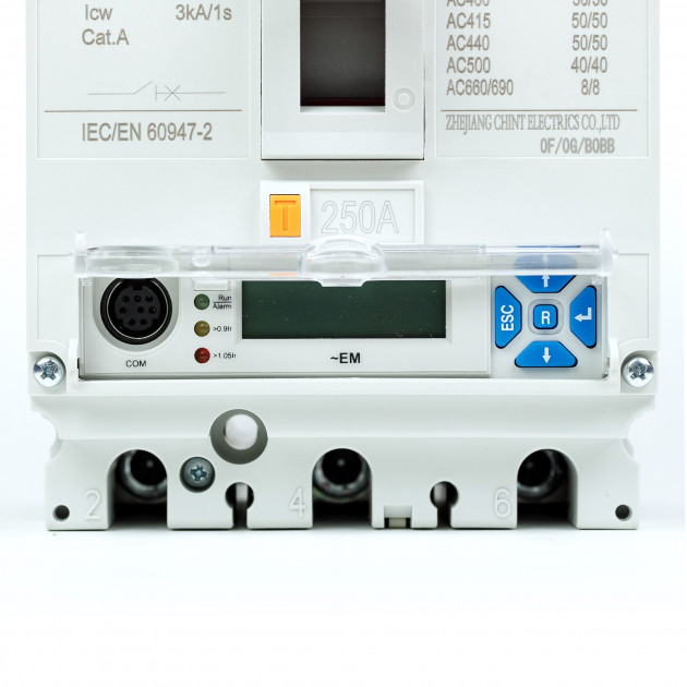 Автоматический выключатель NM8N-250Q EM 3P 160А 70кА с электрон. расцепителем, LCD (R)(CHINT)