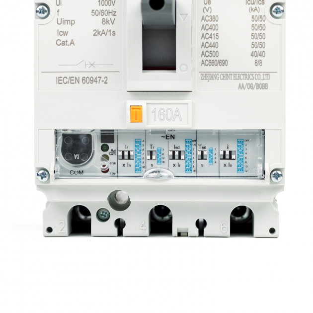 Автоматический выключатель NM8N-250S EN 3P 160А 50кА с электронным расцепителем (R)(CHINT)