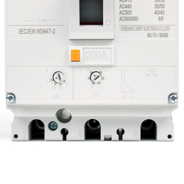 Автоматический выключатель NM8N-250S TM 3P 180А 50кА с рег. термомаг. расцепителем (R) (CHINT)