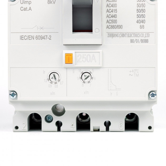 Автоматический выключатель NM8N-250R TM 3P 225А 150кА с рег. термомаг. расцепителем (R) (CHINT)