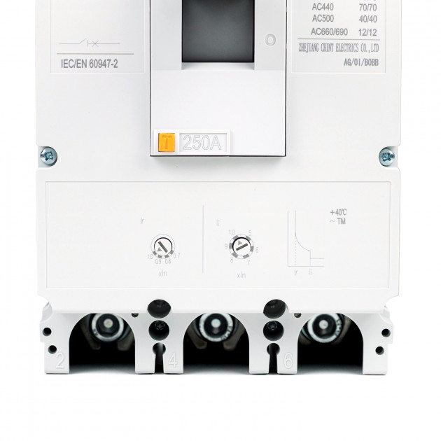 Автоматический выключатель NM8N-630Q TM 3P 250А 70кА с рег. термомаг. расцепителем (R)(CHINT)