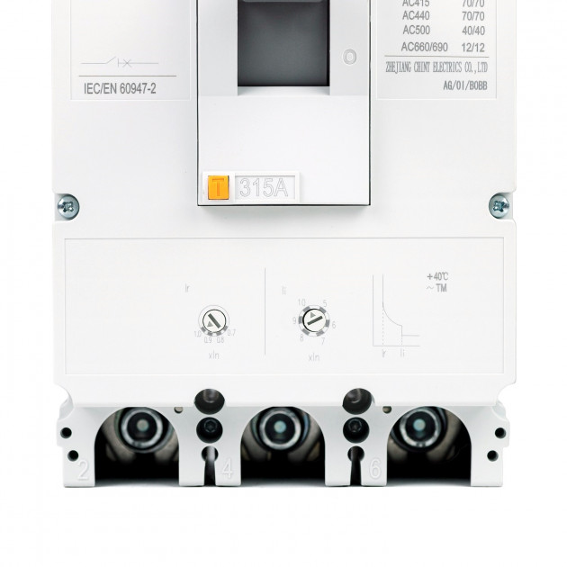 Автоматический выключатель NM8N-400Q TM 3P 315А 70кА с рег. термомаг. расцепителем (R)(CHINT)