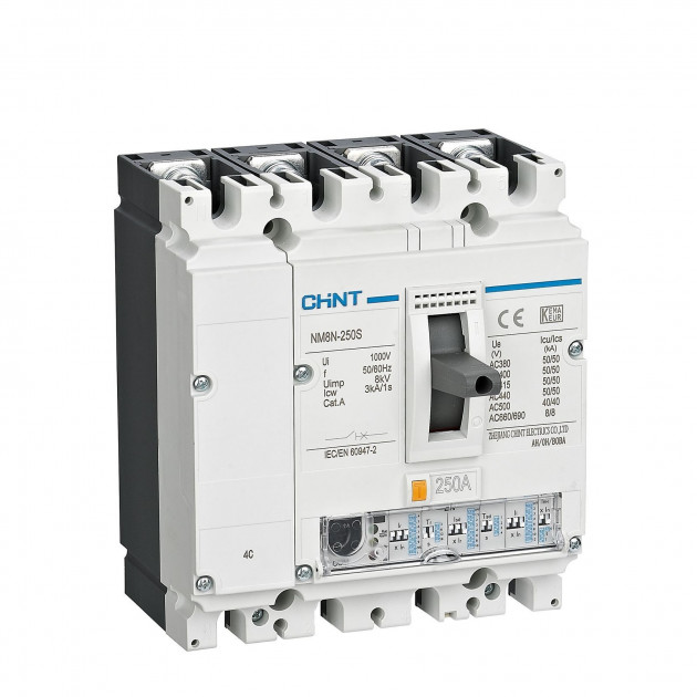 Автоматический выключатель NM8N-250R EN 4P 63А 150кА с электр. расцепителем (R) (CHINT)
