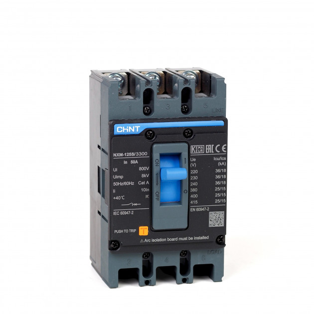 Автоматический выключатель NXM-125H/3Р 50A 50кА (R)(CHINT)
