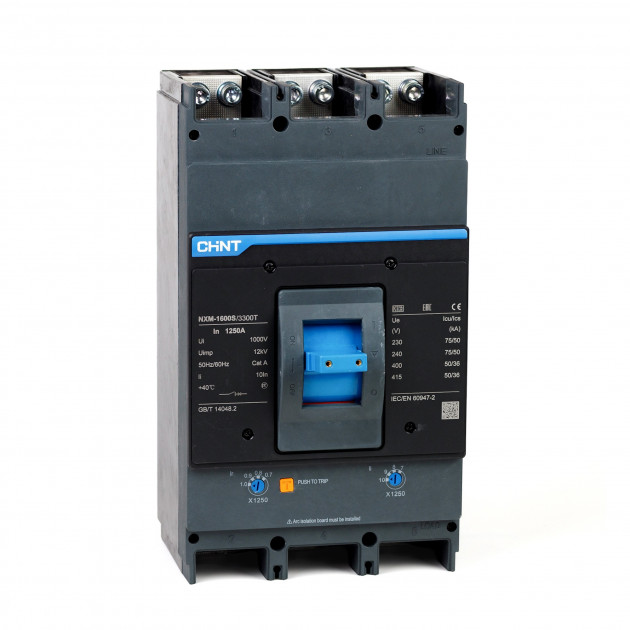Автоматический выключатель NXM-1600H/3Р 1600A 70кА регулир. (CHINT)